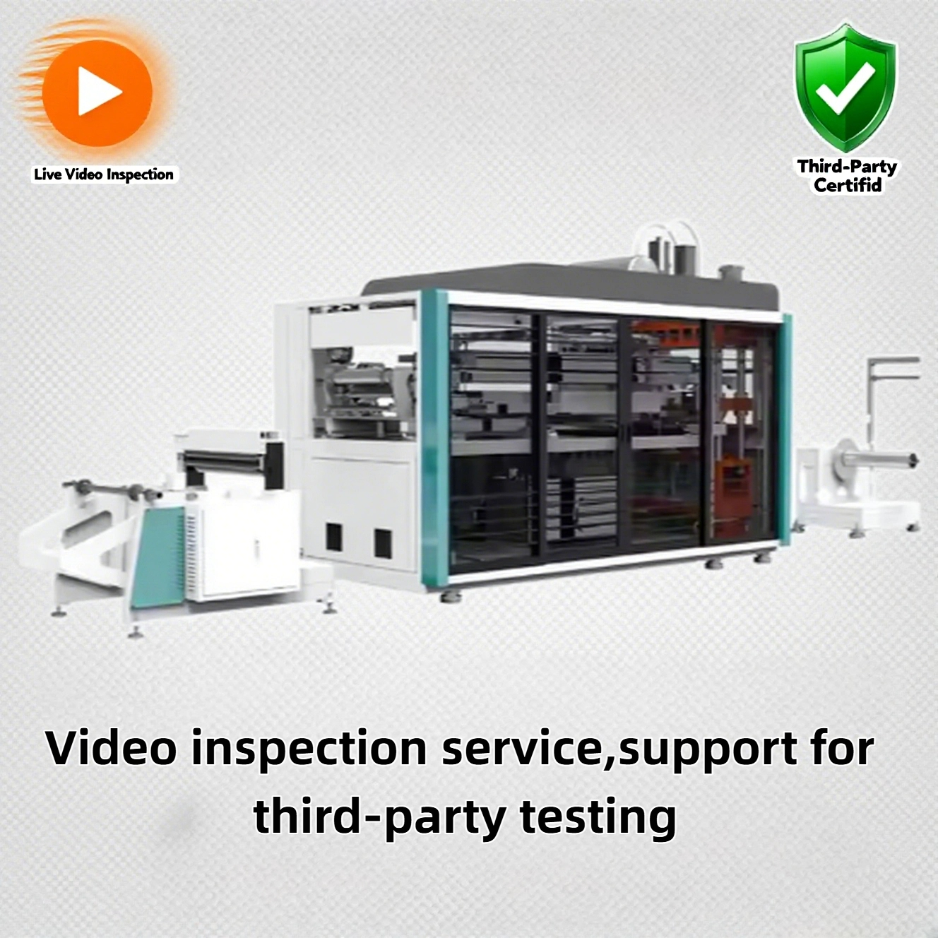 “Used positive and negative pressure integrated machine with in-sale service, for equipment and service display in used plastic machinery business.”