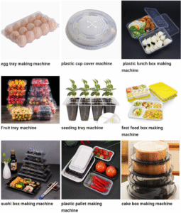 Plastic Vacuum Forming Machine Produced Various Products (Trays, Dishes, Food Containers, etc.)