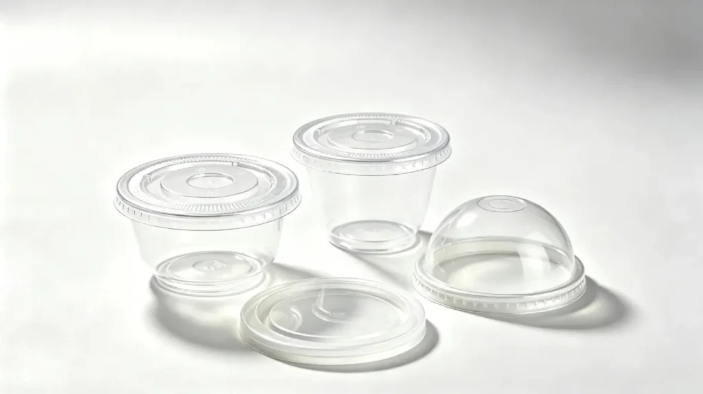Transparent PET Cup Lids and Bowl Lids Manufactured by Automatic Thermoforming Machine