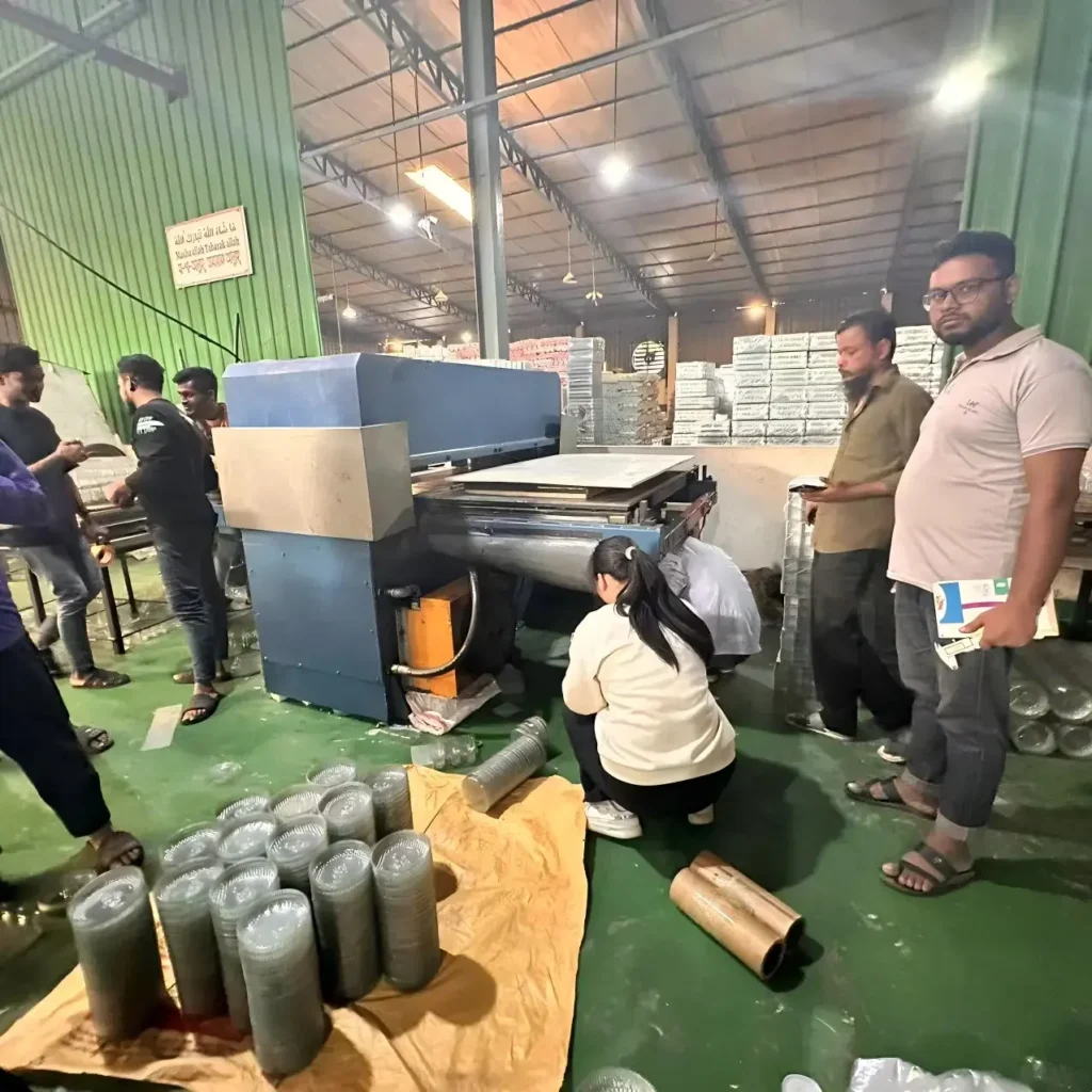 Vacuum Forming Machine Producing Disposable Plastic Plates with Hydraulic Cutting System