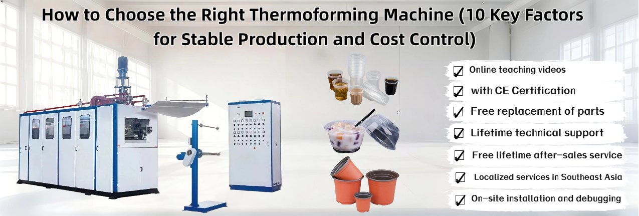 How to choose the right thermoforming machine for plastic packaging production, including cup making machine, vacuum forming machine and sheet extruder