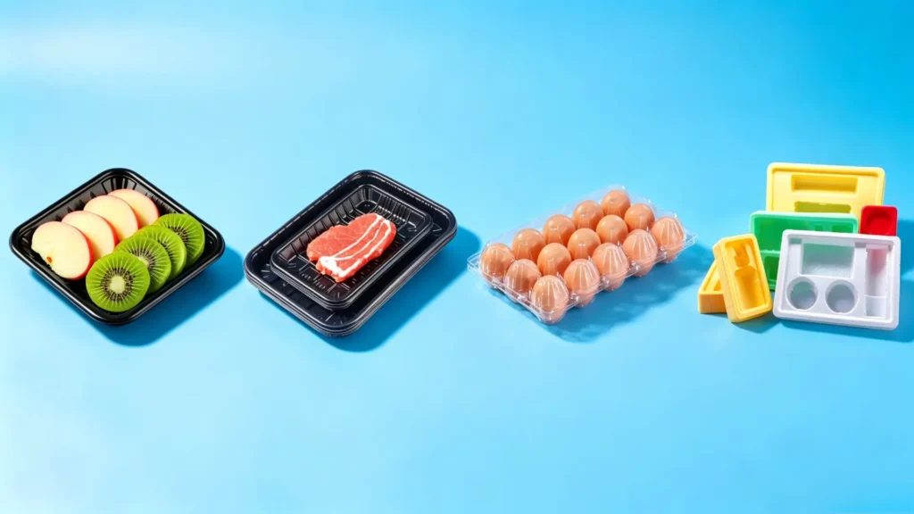 Plastic Food Trays For Fresh Food Meat And Egg Packaging