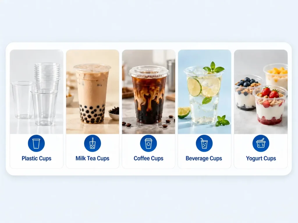 Disposable plastic cup production applications for plastic cup making machine
