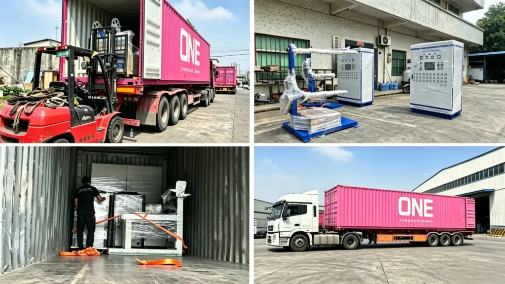 Container Loading of Plastic Cup Making Machines and Thermoforming Production Lines for Global Export