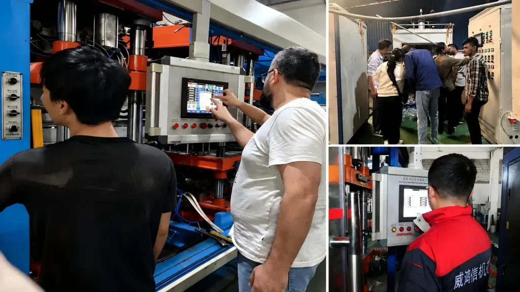 Cup making machine installation support and operator training for overseas packaging factories